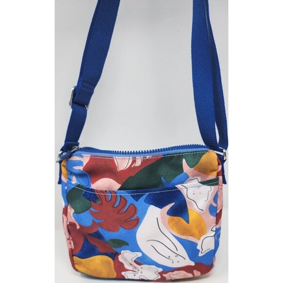 Kipling Crossbody Arto Blue Botanical Floral Medium Shoulder Bag Purse - Picture 2 of 16